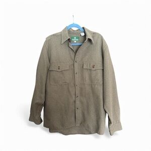 Tan Button up collared western barn style Men’s warm shirt by Schnee’s Medium